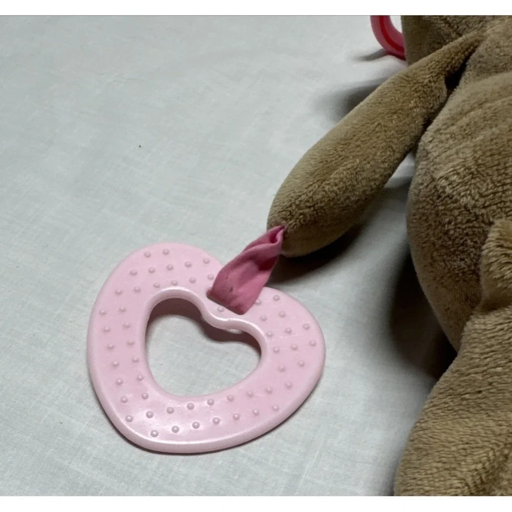 Child Of Mine Carters Brown Monkey Plush Pink Baby Girl Rattle Crinkle Teether